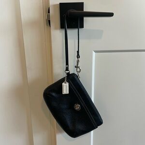 Coach Black Leather Wristlet